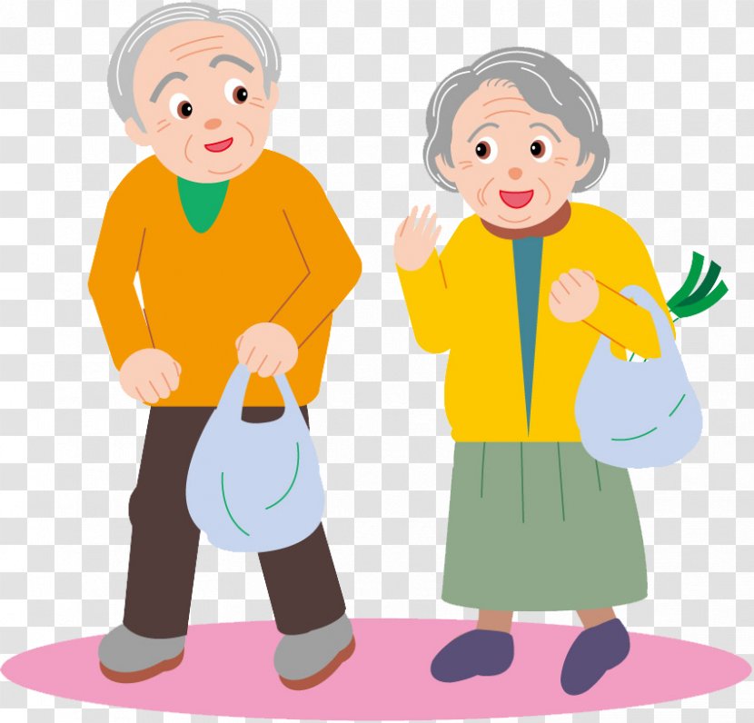 Couple Old Age Drawing Cartoon Clip Art - Elderly Transparent PNG