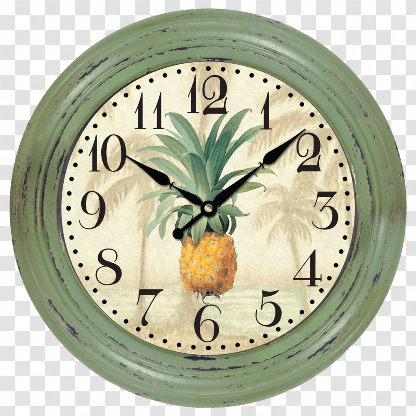 Clock Fruit Distressing Pineapple - Lemon - Green Wall Transparent PNG