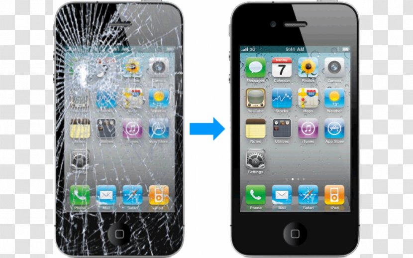 IPhone 4S 5 6 Plus Telephone - Feature Phone - Broken Screen Transparent PNG