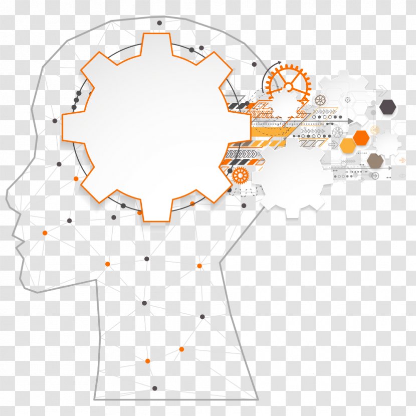 Technology Gear Cerebrum - Vector Brain Transparent PNG