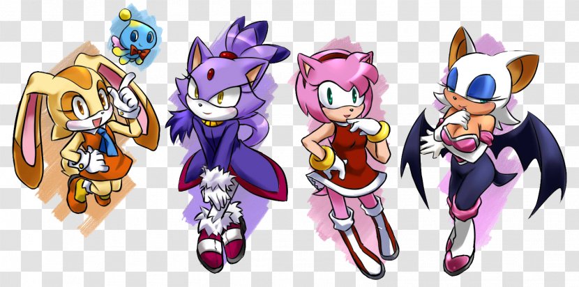 Sonic The Hedgehog Amy Rose Heroes Rouge Bat Shadow - Flower - Blaze Transparent PNG