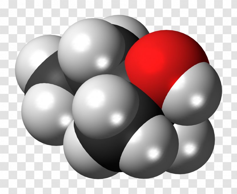 2-Butanol N-Butanol Tert-Amyl Alcohol Tert-Butyl - Spacefilling Model - Sphere Transparent PNG
