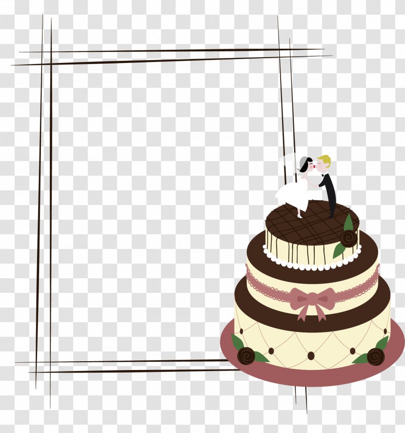 Wedding Cake Birthday - Marriage - Vector Border Transparent PNG