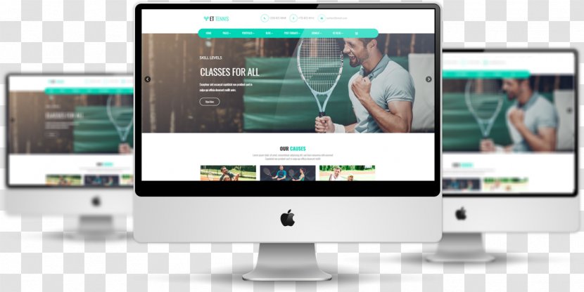 Responsive Web Design Template System Mockup - Joomla - Tennis Close Transparent PNG