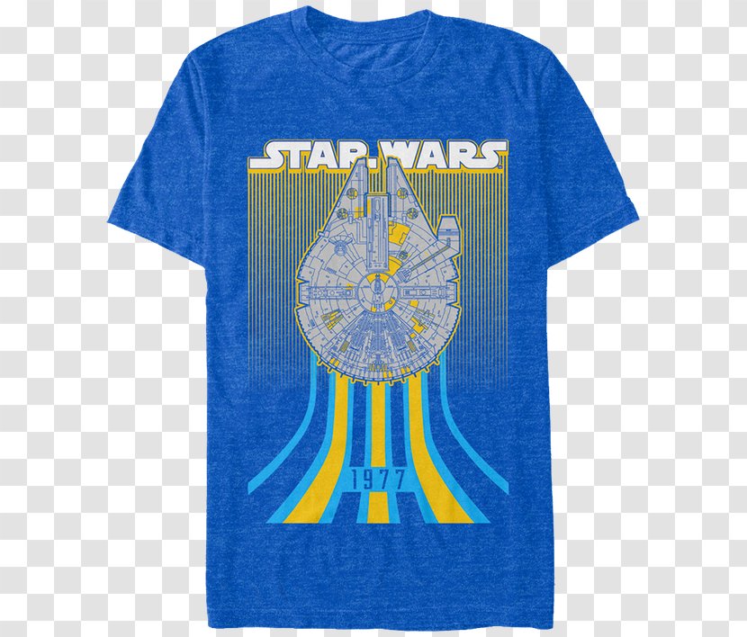 T-shirt Chewbacca Han Solo R2-D2 Millennium Falcon - Yellow Transparent PNG