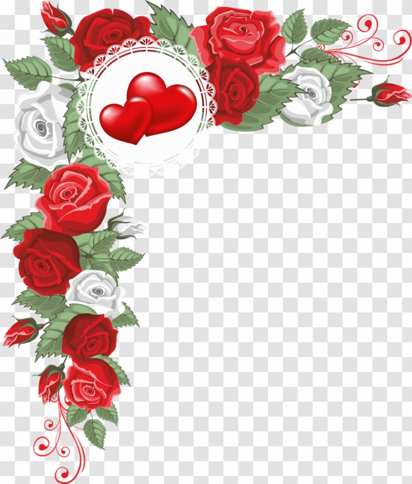Hearts And Flowers Border - Cut - Material Transparent PNG