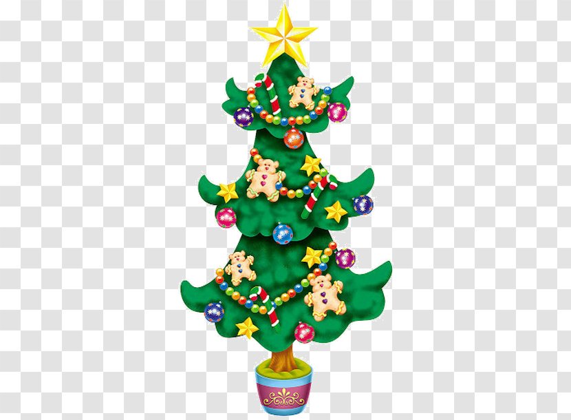 Santa Claus Christmas Tree Wall Decal Decoration - Holiday Ornament - Green Cartoon Winnie Transparent PNG