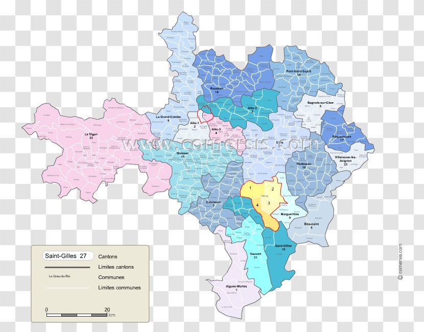 Map Cantones De Gard Cantoanele Franței Uzès PDF Transparent PNG
