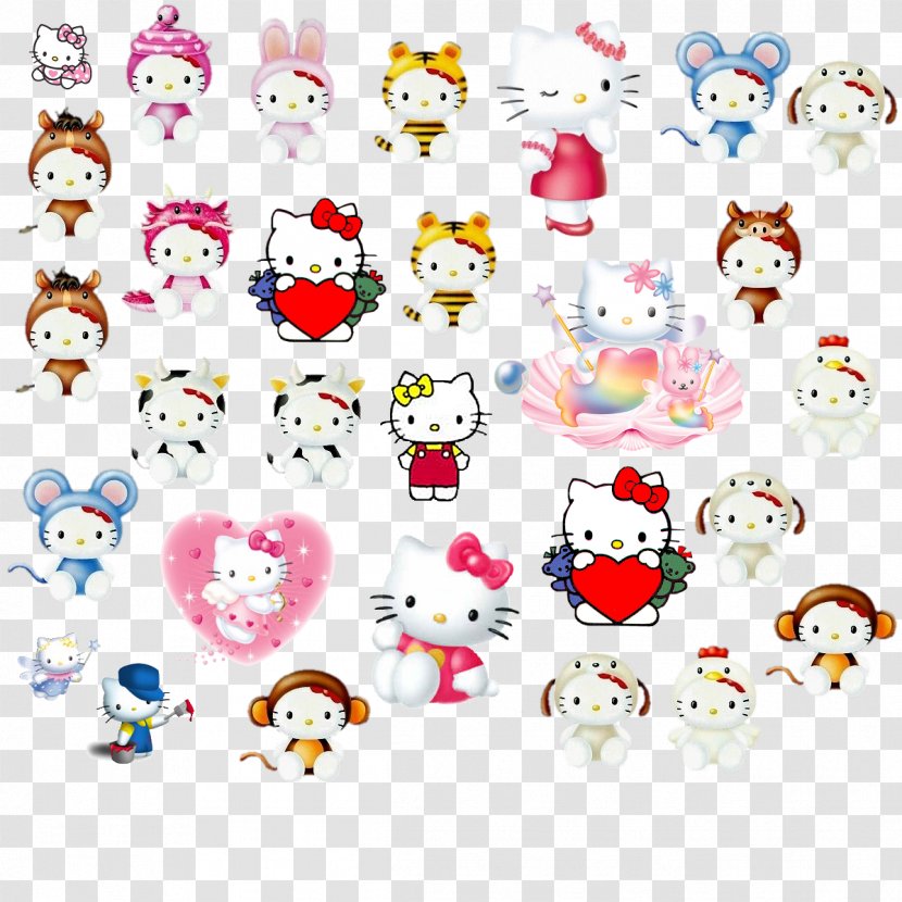Hello Kitty Emoticon Clip Art Character Text - Paper - Abcde Filigree Transparent PNG