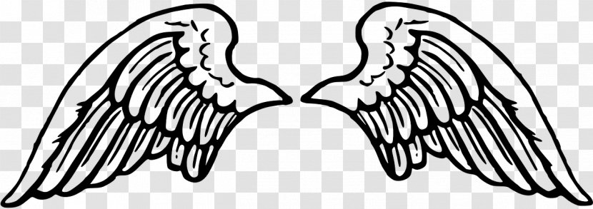 Angel Cartoon - Silhouette - Line Art Wing Transparent PNG