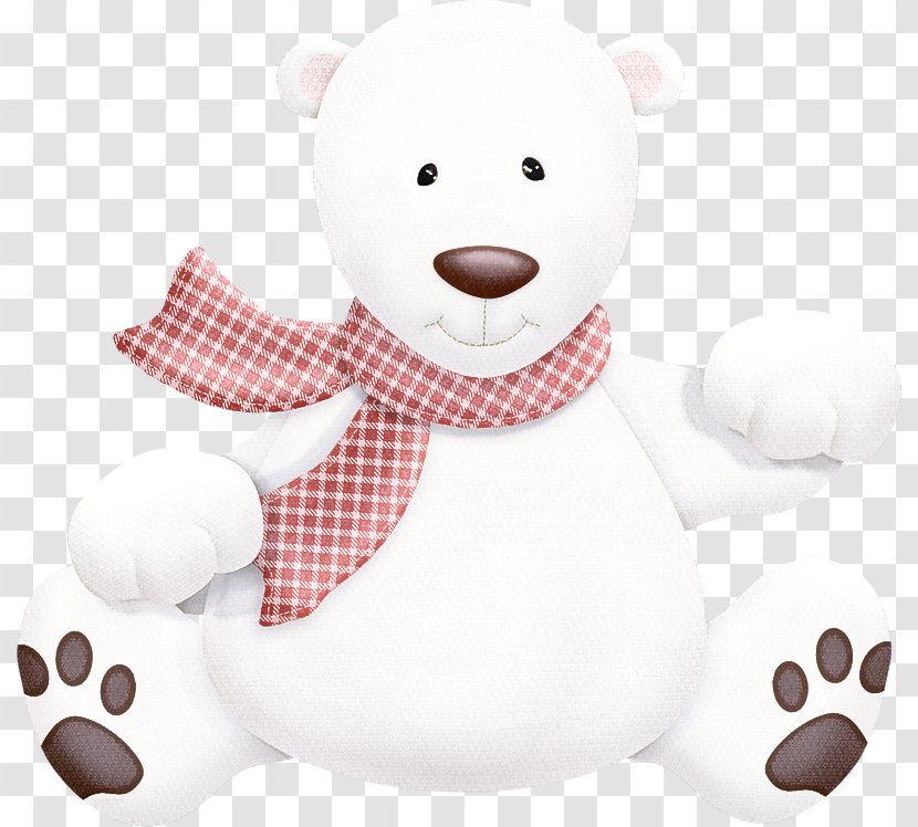 Teddy Bear - White - Textile Animal Figure Transparent PNG