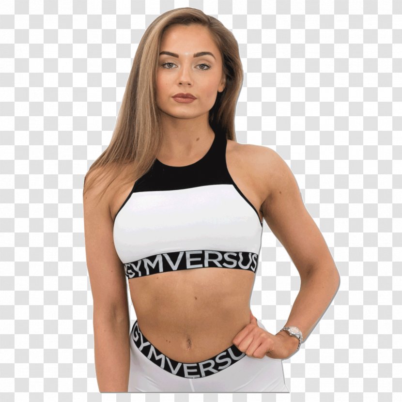 Sports Bra T-shirt Shoulder Sleeveless Shirt - Flower - White Suit Transparent PNG