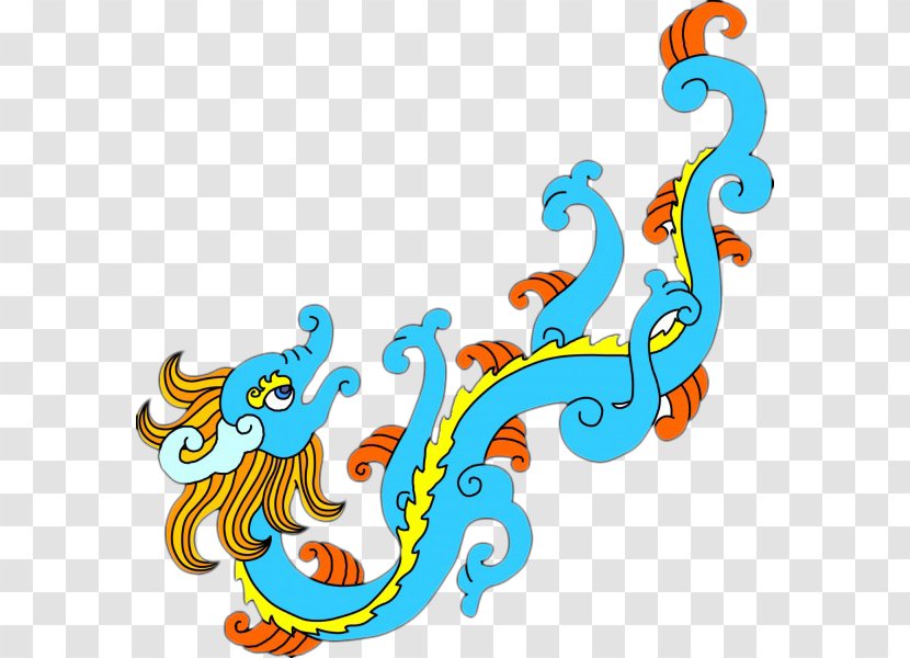 Chinese Dragon Motif Art Clip - Blue Creative Transparent PNG