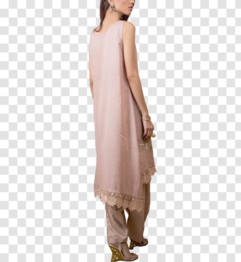 Neck Dress - Peach - Shalwar Kameez Transparent PNG