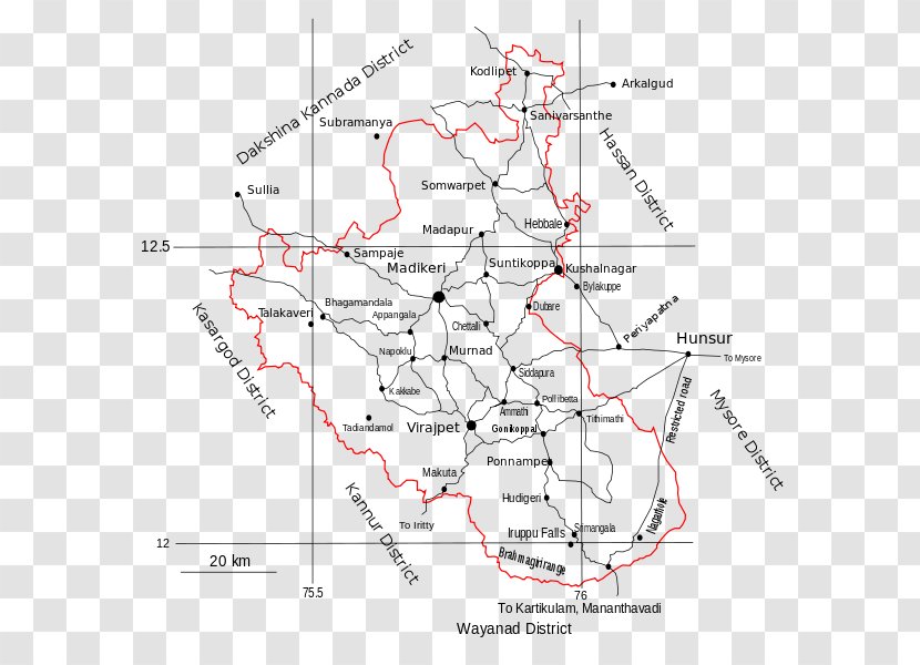 Somwarpet Coorg Rahul Villa Madikeri Diagram Map - Karnataka - Hill Station Transparent PNG