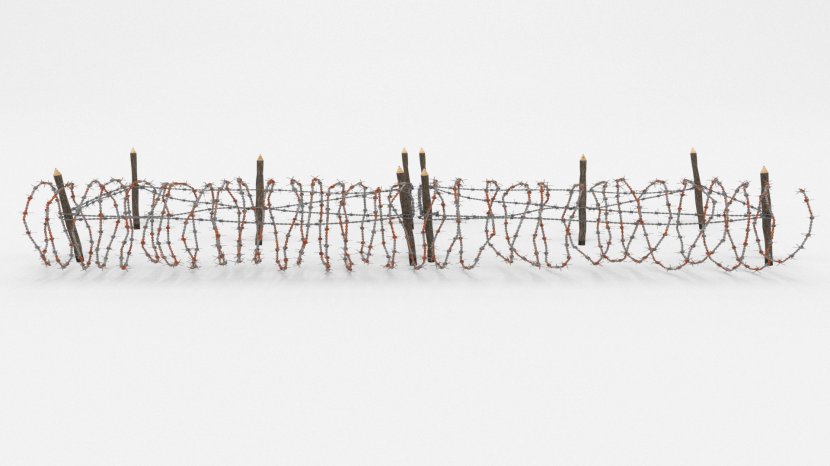 Barbed Wire Fence Obstacle 3D Modeling - 3d Computer Graphics - Barbwire Transparent PNG