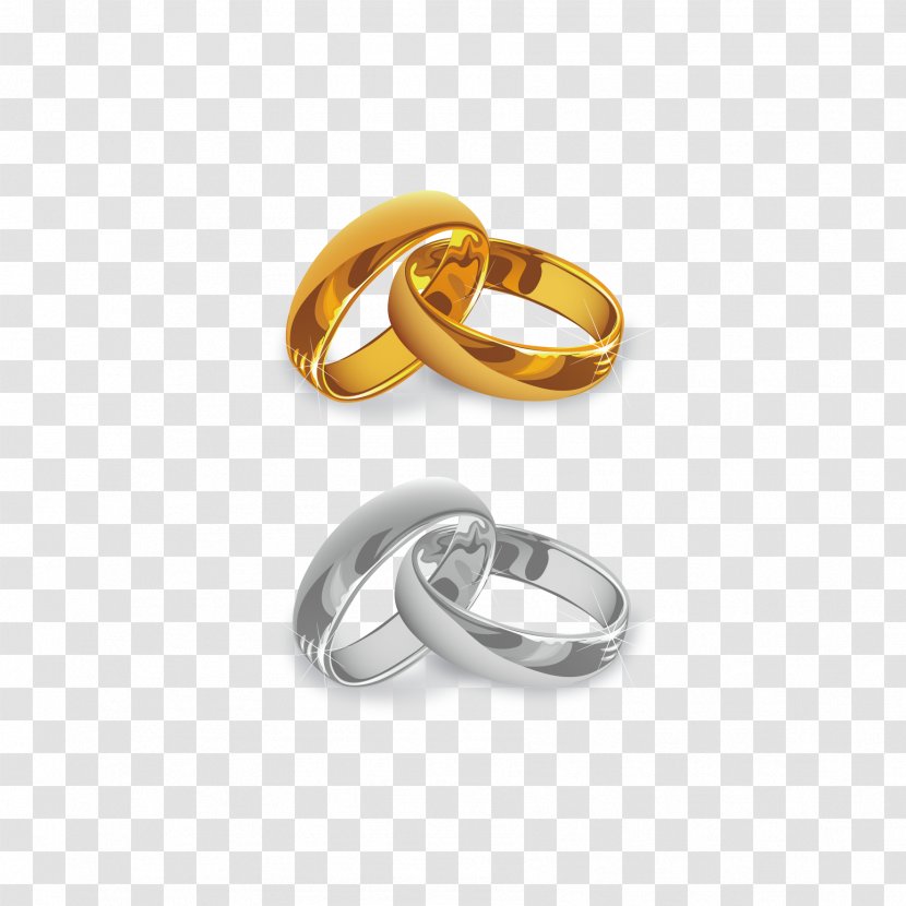 Wedding Invitation Ring - Bride - Vector Gold And Silver Transparent PNG