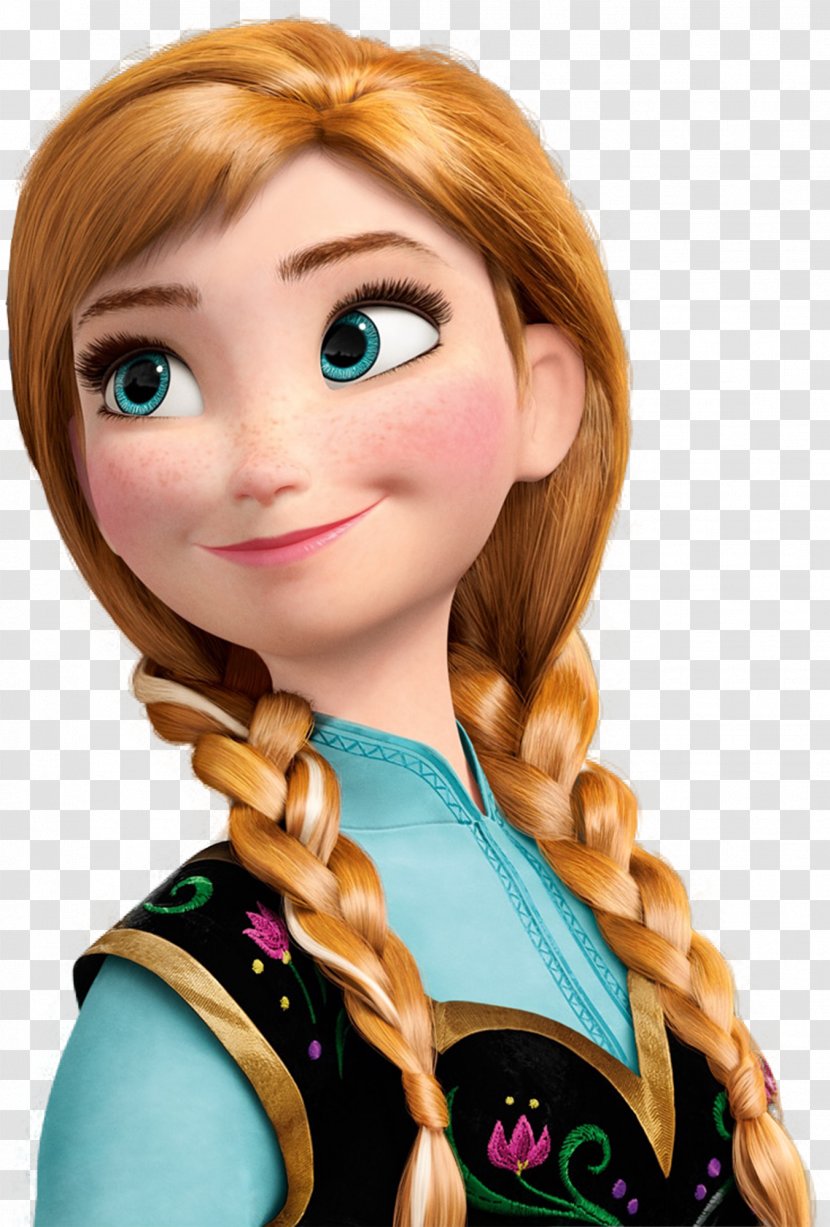 Anna Elsa Frozen Olaf Kristoff - Brown Hair Transparent PNG