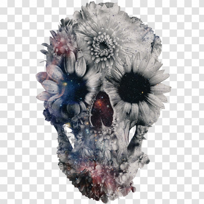 Canvas Print Art Skull Printmaking - Printing - Floral Transparent PNG