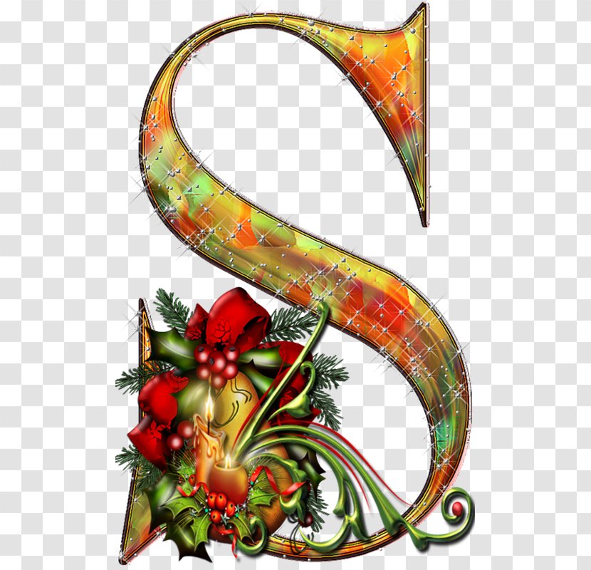 Christmas ABC Letter Alphabet Santa Claus - Flower - Christmastide Transparent PNG