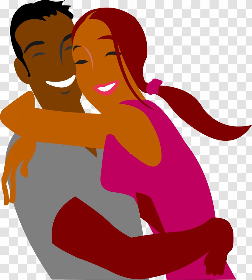 Hug Couple Intimate Relationship Clip Art - Watercolor Transparent PNG