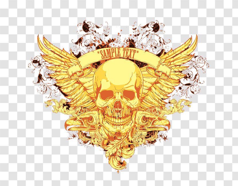 Skull Calavera Cdr Skeleton - Gold Head Transparent PNG