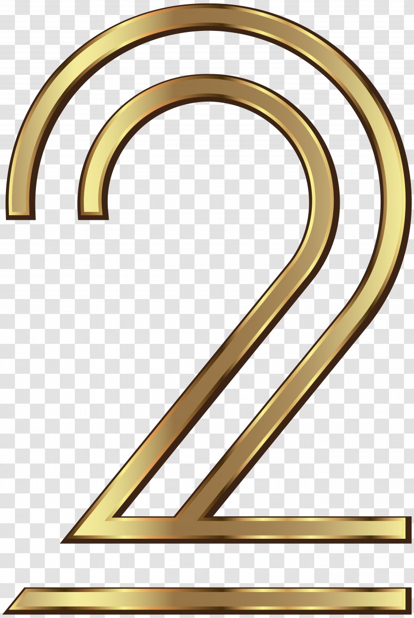 Number Symbol Clip Art - Brass - Golden Numbers Transparent PNG