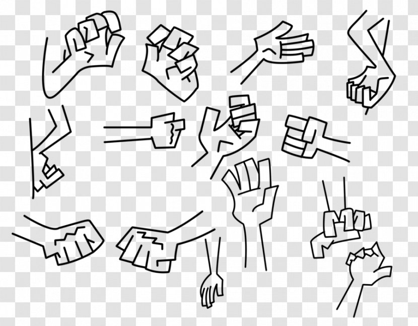 Drawing Model Sheet Finger Cartoon Animation - Silhouette Transparent PNG