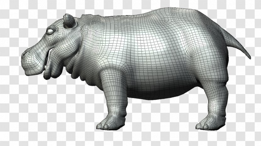 Rhinoceros Hippopotamus Blueprint Animal Mammal - Hippo Transparent PNG