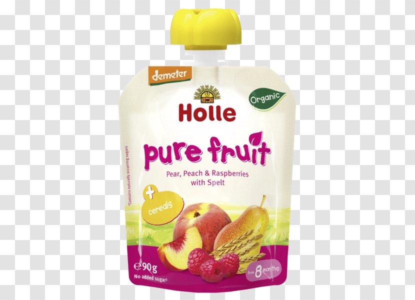 Holle Baby Food GmbH Organic Purée Raspberry - Natural Foods - Smoothie Transparent PNG