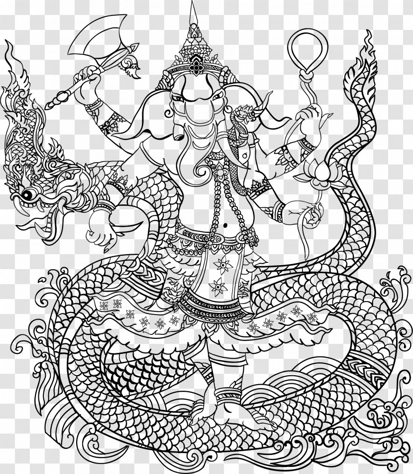 Mahadeva Ganesha Coloring Book Hinduism Tantra - Fictional Character Transparent PNG