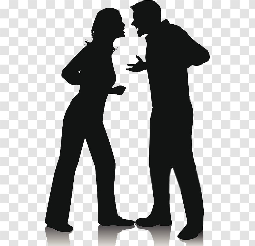Silhouette Screaming Illustration - Man - The Quarrelling Men And Women Transparent PNG