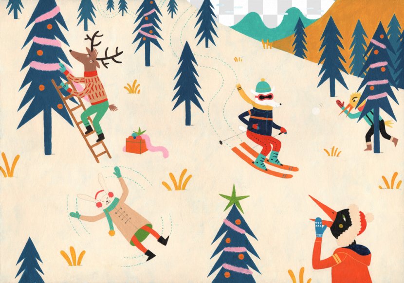 Christmas Santa Claus Illustrator Illustration - Leire Salaberria - Snow Play Transparent PNG