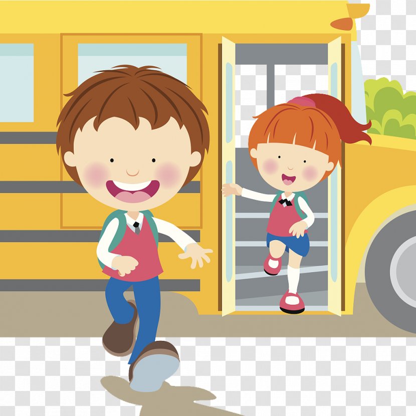 Cartoon Stock Illustration - Child - From School Goodbye Transparent PNG