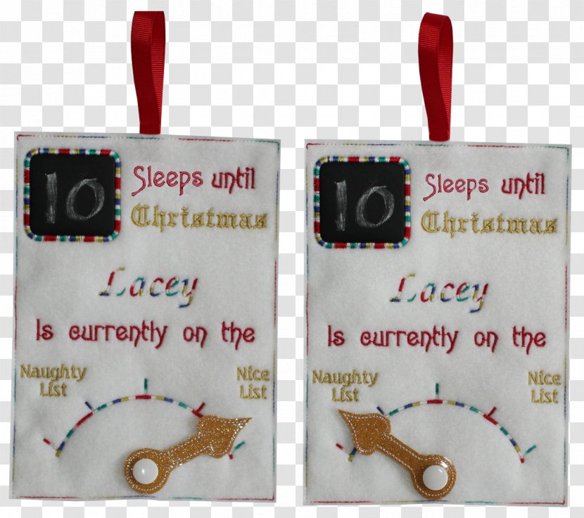 Christmas Ornament Machine Embroidery - Chalk Board Transparent PNG