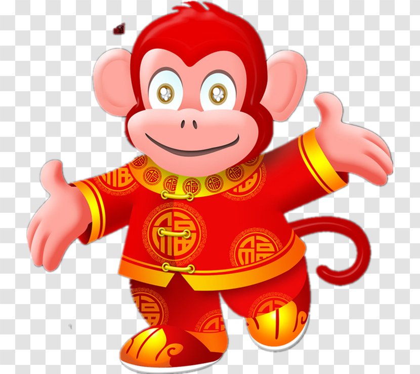Chinese New Year Monkey Zodiac Firecracker Fireworks - Ox - Cartoon Transparent PNG