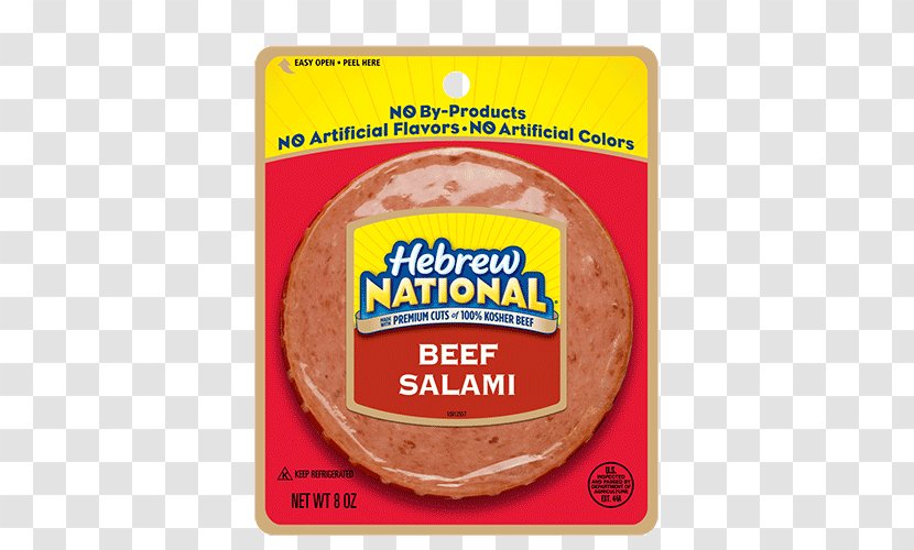 Hot Dog Salami Hebrew National Bologna Sausage Beef - Jewish Cuisine Transparent PNG