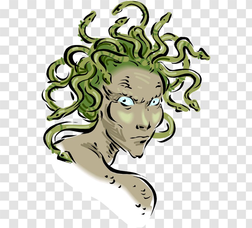 Medusa Line Art Cartoon Clip - Organism - Legendary Creature Transparent PNG