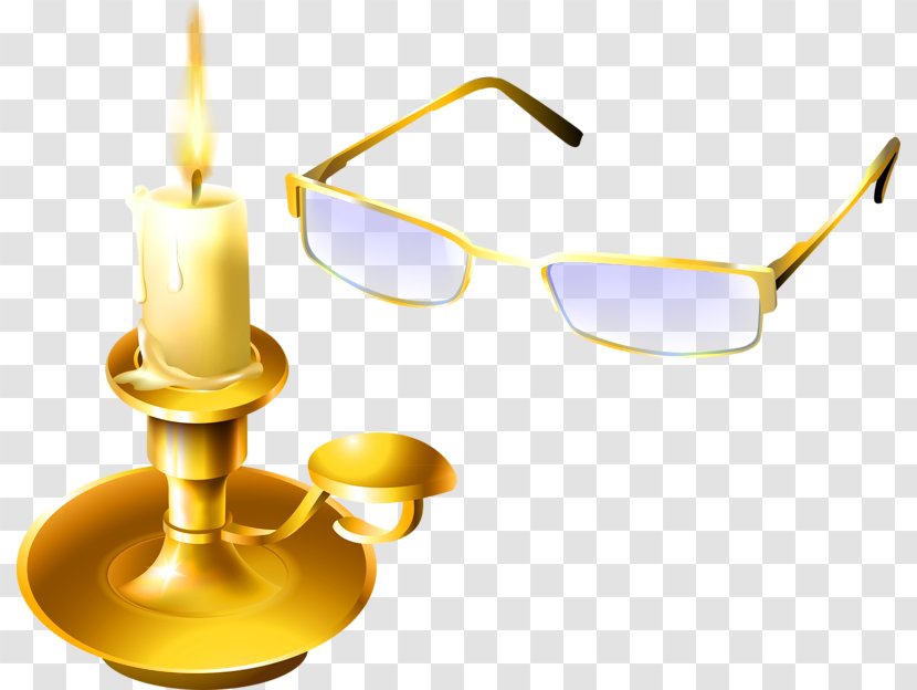 Light Candle Clip Art - Yellow Simple Glasses Decoration Pattern Transparent PNG