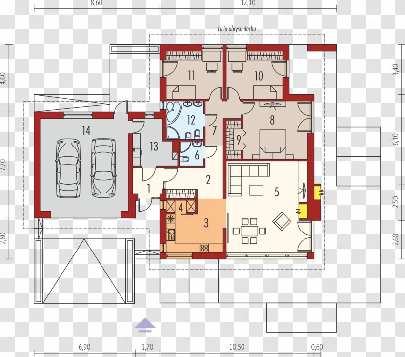 Floor Plan House Kitchen Bedroom Facade - Text Transparent PNG