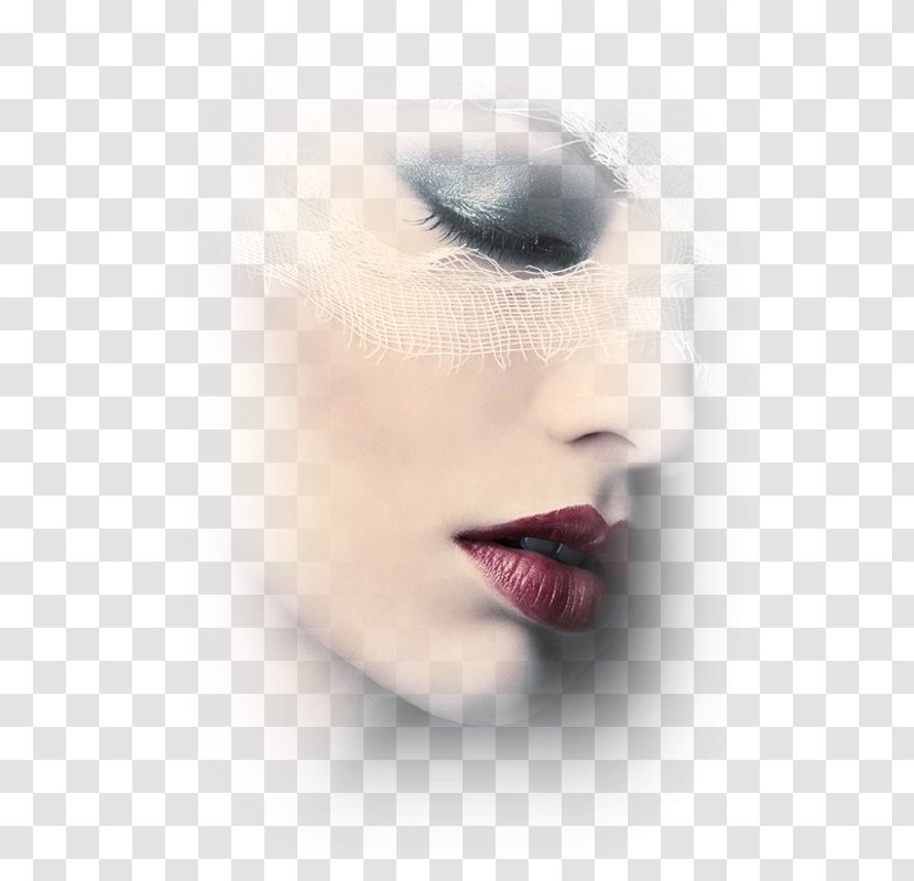 Face Portrait Woman Eyebrow Eyelash Extensions - Painting Transparent PNG