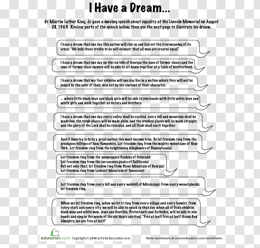 I Have A Dream Essay Speech Writing Transparent PNG