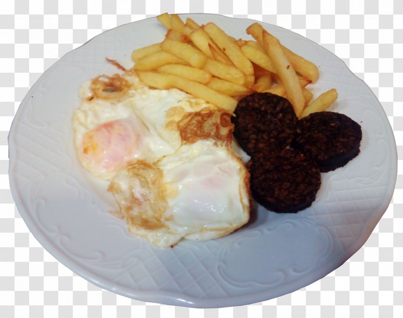 Full Breakfast Fried Egg Blood Sausage Bocadillo - Burgosko Odolki Transparent PNG