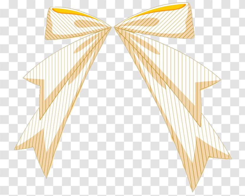 Yellow Designer - Triangle - Striped Bow Transparent PNG