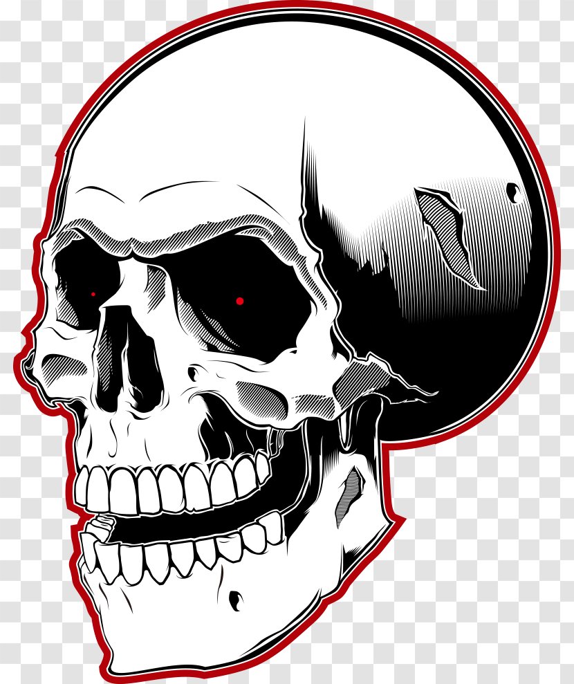 Skull Clip Art - Fictional Character - Vector Red Edge Transparent PNG