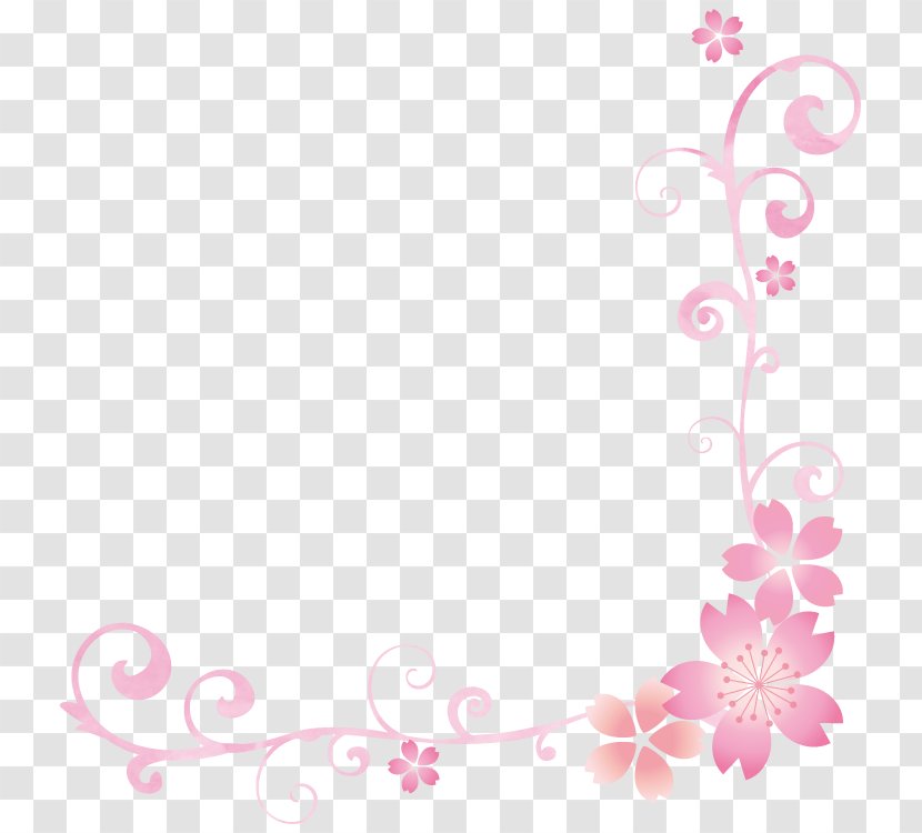Pink Cherry Blossom Corner. - Computer Font Transparent PNG