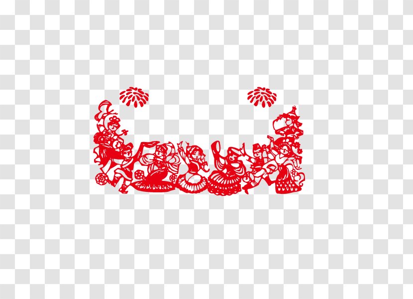 Papercutting Chinese New Year Paper Cutting Google Images - Silhouette - Style,Red,Paper Cut,Chinese Transparent PNG