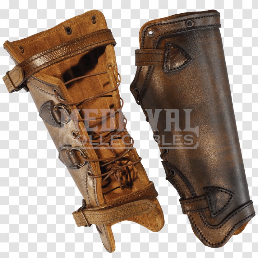 Greave Components Of Medieval Armour Leather Body Armor - Spaulder Transparent PNG