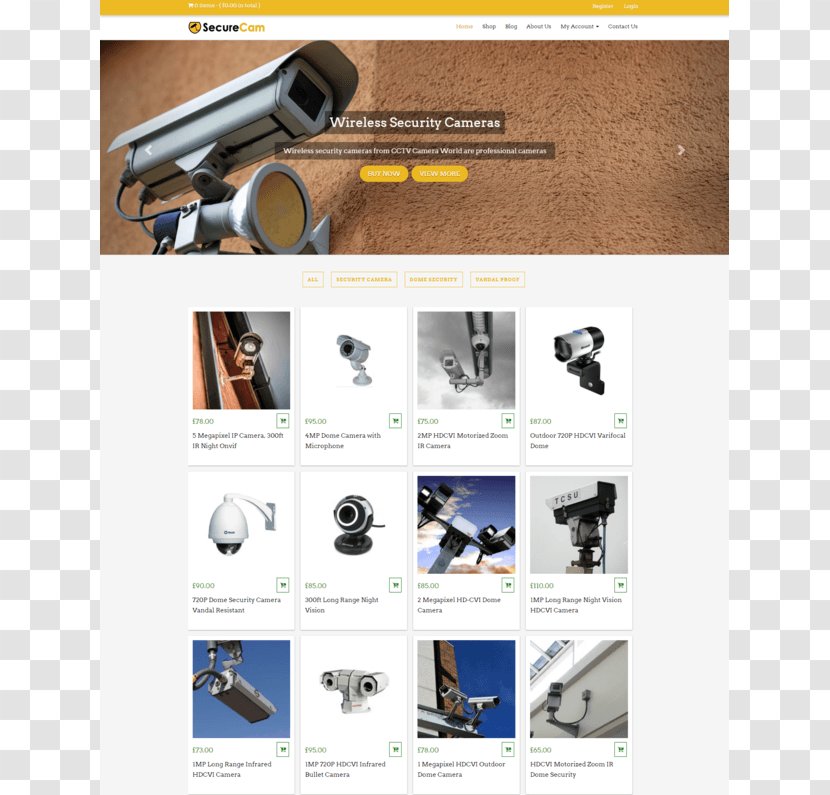 Closed-circuit Television WordPress Wireless Security Camera Template - Woocommerce Transparent PNG