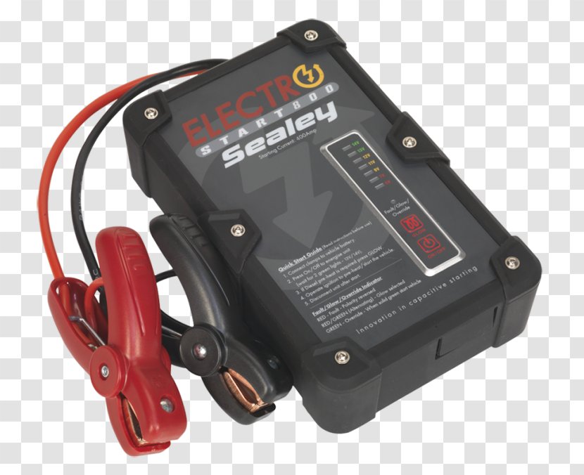 AC Adapter Car Sealey E/START600 ElectroStart Batteryless Jump Starter System 600A 12V - Electronic Component - Battery Jumper Transparent PNG